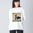 million-mindのピアノを弾く黒猫 Big Long Sleeve T-Shirt