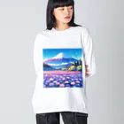 Qten369の日本の美しい風景 ビッグシルエットロングスリーブTシャツ