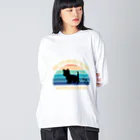 dreamy-designのわんちゃん　ヨークシャテリア ビッグシルエットロングスリーブTシャツ