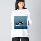 asuto_20のドット絵のシャチ Big Long Sleeve T-Shirt