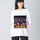 asuto_20のドット絵の集会 ビッグシルエットロングスリーブTシャツ