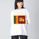 お絵かき屋さんのスリランカの国旗 ビッグシルエットロングスリーブTシャツ