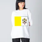 お絵かき屋さんのバチカンの国旗 ビッグシルエットロングスリーブTシャツ