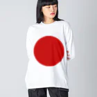 お絵かき屋さんの日本の国旗 ビッグシルエットロングスリーブTシャツ