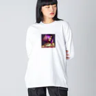 Harukiworksのパープルガール Big Long Sleeve T-Shirt