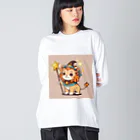 ganeshaの魔法の杖を持ったかわいいライオン Big Long Sleeve T-Shirt