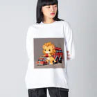 ganeshaの可愛いライオンとおもちゃの消防車 Big Long Sleeve T-Shirt