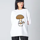 うさやのシイタケに侵食されるパンダ ビッグシルエットロングスリーブTシャツ