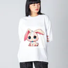 ちょっといいSHOPのちびアニマル（うさぎ） ビッグシルエットロングスリーブTシャツ