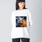 タカヤマ・サイトのフォックス・突き進む意志・アート風 Big Long Sleeve T-Shirt