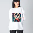 Mr_Geishaの月夜の芸者(Geisya of moon night) Big Long Sleeve T-Shirt