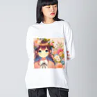 ピクセルパレットの可愛い女の子とお花10 Big Long Sleeve T-Shirt