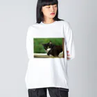 horidesuの振り向くネコ Big Long Sleeve T-Shirt