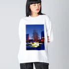 GALLERY misutawoの横浜 夕暮れの日本丸 ビッグシルエットロングスリーブTシャツ