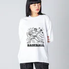 nndesignのBASEBALL LEFT PITCHER Big Long Sleeve T-Shirt