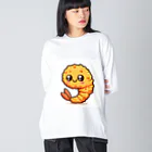 moka_mattarliのエビふりゃ〜くん ビッグシルエットロングスリーブTシャツ