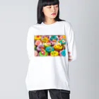 HappyFaceMarketのカップケーキ中毒アディクション Big Long Sleeve T-Shirt