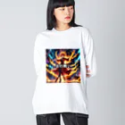 altemaの炎をまとった少女のイラスト Big Long Sleeve T-Shirt