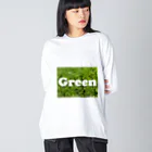 atelier_lapislazuliのGreen ビッグシルエットロングスリーブTシャツ