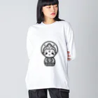 BOSATUのかわいい菩薩のシンプルイラスト ビッグシルエットロングスリーブTシャツ