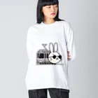 BOSATUの電車に乗ったうさぎ Big Long Sleeve T-Shirt