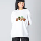 atelier_lapislazuliのはにわ集合 ビッグシルエットロングスリーブTシャツ