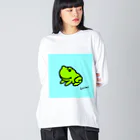 雑貨屋kerori(ザッカヤケロリ）のカエル（おすわり） ビッグシルエットロングスリーブTシャツ