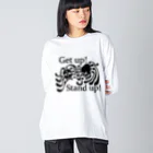 『NG （Niche・Gate）』ニッチゲート-- IN SUZURIのGet Up! Stand Up!(黒) ビッグシルエットロングスリーブTシャツ