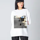 やんばるたの黒猫三連星 路地 Big Long Sleeve T-Shirt