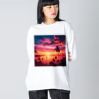 Rパンダ屋の「美しい夕焼け」グッズ Big Long Sleeve T-Shirt