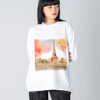 tyu-ripuのparis spring Big Long Sleeve T-Shirt