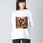 お花屋SUNのFlower Foot（フラワー・フット） Big Long Sleeve T-Shirt