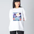 ハワイライフのイルカと満月 Big Long Sleeve T-Shirt