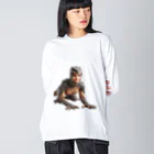 reptilesの怪人トカゲ女 ビッグシルエットロングスリーブTシャツ