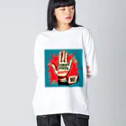 よしかつのサイバー攻撃、ダメ絶対 Big Long Sleeve T-Shirt