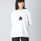 CHRON SHIROの黒い花3 Big Long Sleeve T-Shirt
