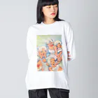 名川の楽園の女の子たち ビッグシルエットロングスリーブTシャツ
