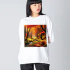 Rパンダ屋の「秋風景グッズ」 Big Long Sleeve T-Shirt