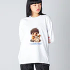 AwagoModeのI LOVE YOU(Dog&Boy) (39) ビッグシルエットロングスリーブTシャツ