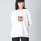 yukatagirlsの縁日で、浴衣でニッコリ ビッグシルエットロングスリーブTシャツ