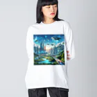 Rパンダ屋の「近未来風景グッズ」 Big Long Sleeve T-Shirt