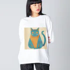 ミリススタイルの微笑みかけるネコ Big Long Sleeve T-Shirt
