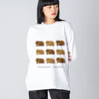 プラントスマイルの木彫りの熊　（ときどき甘党） Big Long Sleeve T-Shirt