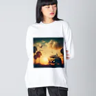 aircooled3のレトロなワーゲン 夕暮れビーチ 2 Big Long Sleeve T-Shirt