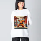 8890のカンフーキャット Big Long Sleeve T-Shirt