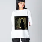 8890の黒猫 ビッグシルエットロングスリーブTシャツ