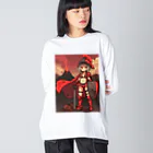 シロクマペンギンの火山の女剣士 Big Long Sleeve T-Shirt