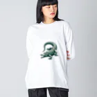 waniwanipanikuのリアル風なワニ Big Long Sleeve T-Shirt