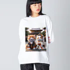 もふもふ日本史の結婚式、着物 Big Long Sleeve T-Shirt