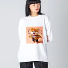 dcgnori／ワンコ画像の歌うワンコ、２ ビッグシルエットロングスリーブTシャツ